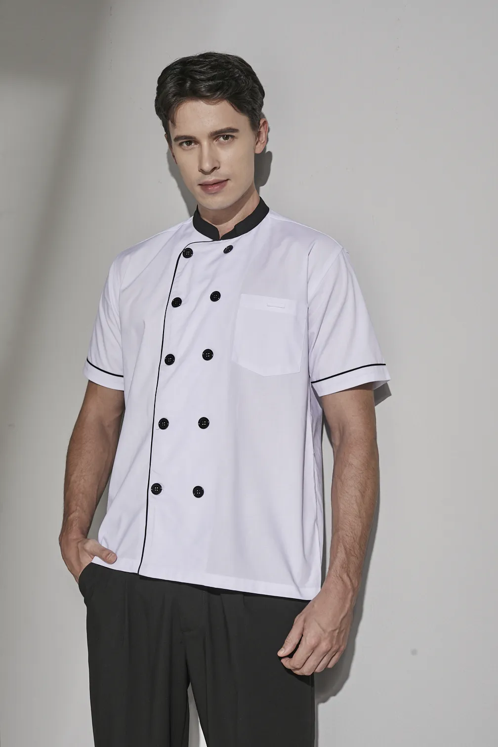 Premium embroidered logos on healthcare and hospitality staff uniforms