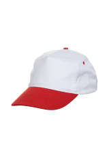 Cap Baseball 5 panel White Red